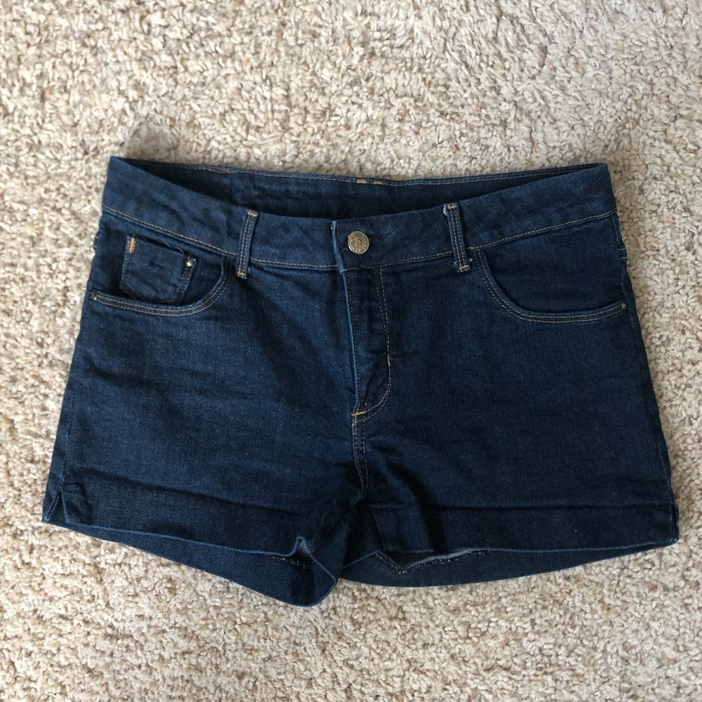 Dark blue denim shorts